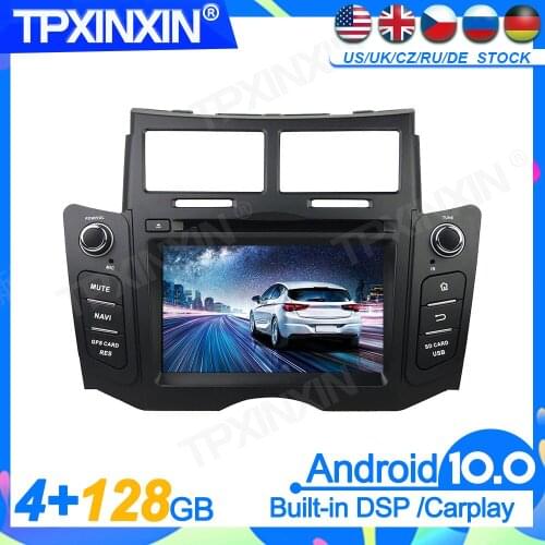 4GB+128GB Android10.0 For Toyota Yaris 2005-2011 Head Unit Car Multimedia Player Auto Radio Tape Recorder GPS Navigation DSP IPS