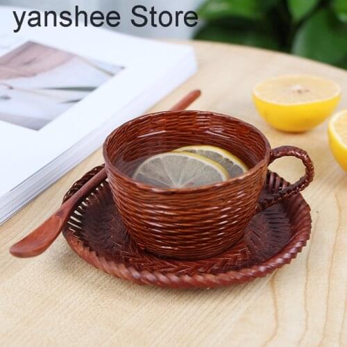 Bamboo tea spoon set for coffee, tea and milk, manual waterproof cup, environmental protection household gift