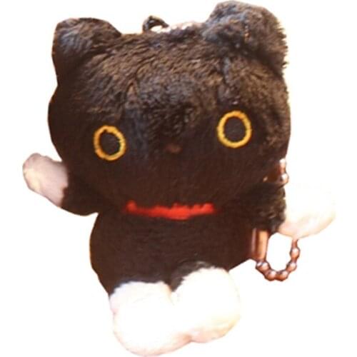 Kutusita Nyanko Black Cat Plush Keychain Key Chain Animal Cute Kawaii Keychains Kids Toys for Girls Children Small Gifts