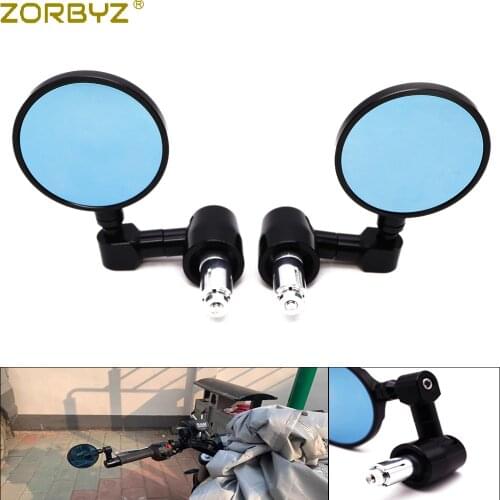 ZORBYZ 7/8" 22mm Black Retro CNC Aluminium Round Handle Bar End 3'' Rearview Side Mirror For Honda GN125 CG Cafe Racer Custom