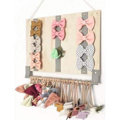 Wooden Felt Hairpin Hair Clip Holder Storage Organizer Kids Room Ornament Decor