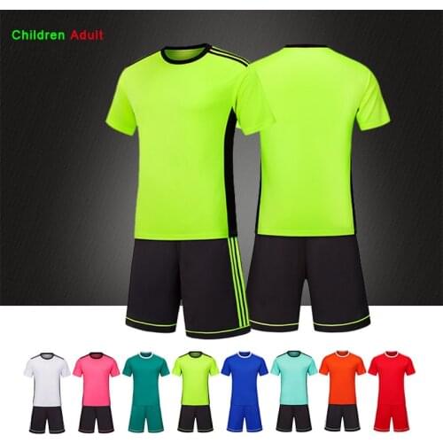 Kids Men Soccer Football Jerseys Sport Kit Summer Short Sleeve Rugby Training Team Goalkeeper Uniform Clubs Soccer Shirts Sets