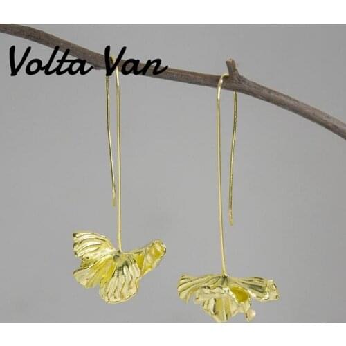 Volta Van Elegant Drop Earrings 925 Sterling Silver Pendientes Plata 2021 New Classic Fine Jewelry Concise Flower Earrings