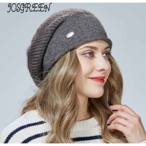JOSGREEN Fashion and variety with high-quality cashmere French style young wild pile hat classic 4 colors
