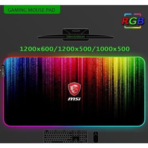 Msi Dragon Logo Rgb Mouse Pad Led Keyboard Mouse Mats Gaming Laptop Accessories Pc Gamer Carpet 1000x500 Desktop 120x60 Large