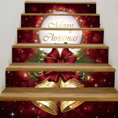 Creative 3D Christmas Tree Reindeer Stair Sticker Living Room Stairs Floor Decal Staircase Home & Living Stair Stickers