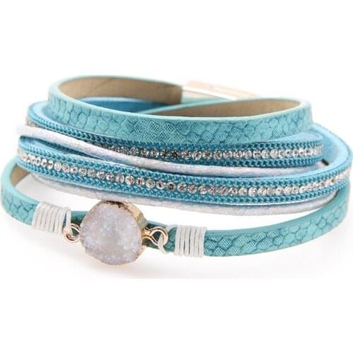 2021 European and American hot selling multi-layer velvet leather inlaid brick magnetic buckle gravel hand-woven ladies retro fa