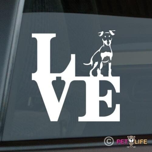 Love Miniature Pinscher Sticker Die Cut Vinyl - park Min Pin window decal