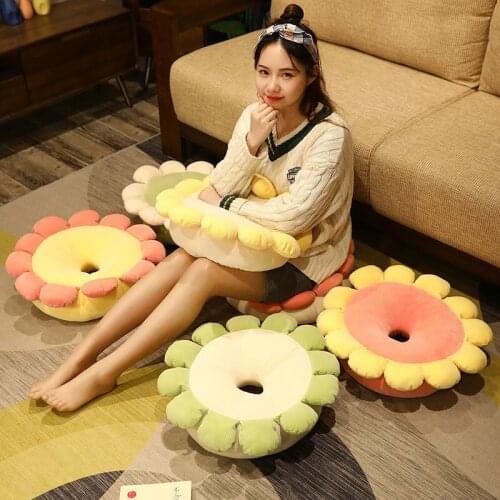 1pc Lovely Sun Flower Plush Toys Cartoon Sofa Chair Seat Pillow Stuffed Soft Sleep Cushion For Baby Kids Birthday Gifts