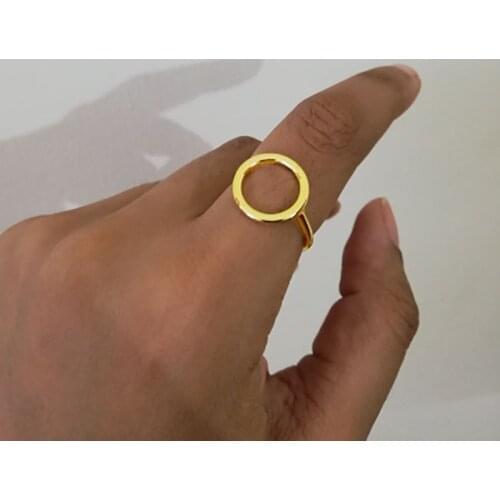 Minimalist Circle Rings for Women Stainless Steel Ring Adjustable Geometric Round Knuckle Rings Fashion Jewelry bague femme