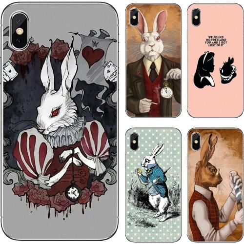 For Xiaomi Mi A1 A2 A3 5X 6X 8 9 9T 10 10T 11 Lite SE Pro rabbit-alice-in-wonderland Soft Shell Case