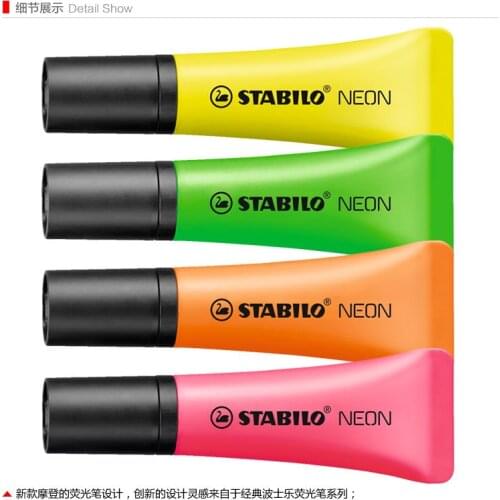 1pcs/Lot STABILO neon highlighter Toothpaste marker pen fluorescent oblique boligrafos Stationery Office School supplies