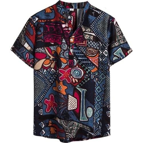 2021 New Hawaiian Mens T-Shirts Casual Losoe Short Sleev Beach Flower Print Tee Shirt Men Turtleneck Vacation T Shirt