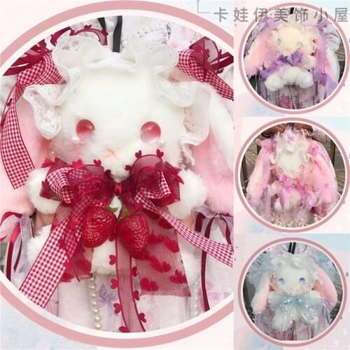 Origional Lolita Long-Eared Rabbit Bag Cute Soft Sister Lolita Backpack Lop Eared Rabbit Bear Bag Doll Pupil Change