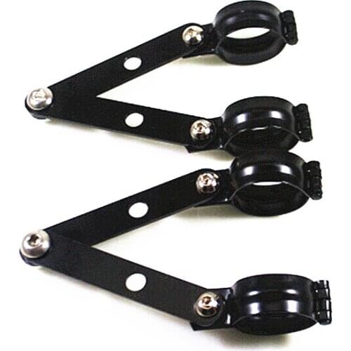 Pair 48-51mm Motorcycler Universal Adjustable Fork Ear Headlight Mount Bracket Custom Cruiser Chopper Cafe Racer Old School