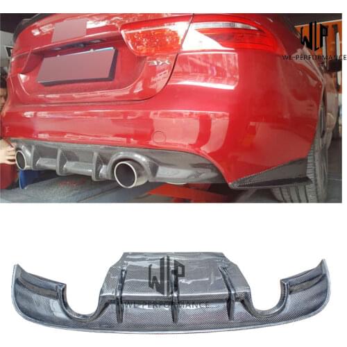 Fit For Jaguar XE Carbon Fiber Single Out Rear Bumper Diffuser Bumpers Lip 2016-2017