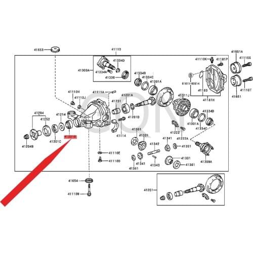 Front bearing (for the rear driving pinion) 1998-Toy ota ALT EZZ AMA RKX CHA SER VER OS SA front differential front bearing