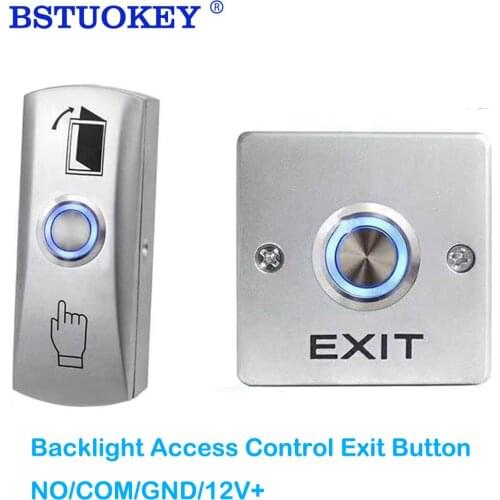 Backlight Zinc Alloy Gate Door Exit Button For Door Access Control System Door Push Exit Release Door Opener Button