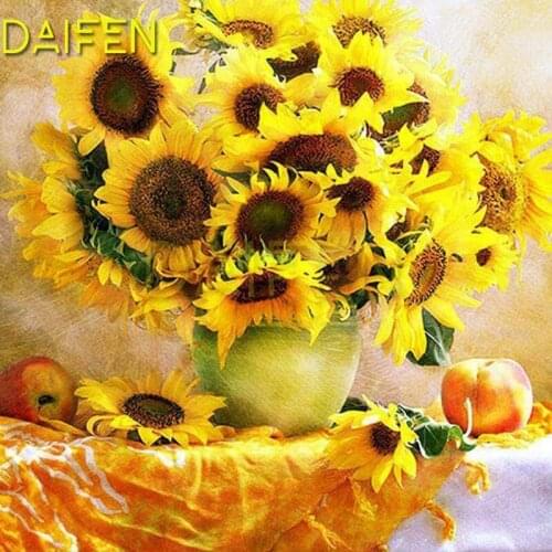 Full Round Diamond mosaic Flower fruit 5D DIY Diamond embroidery Cross stitch Full Square Diamond painting Sunflower apple peach