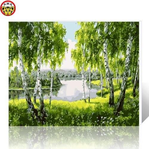 Frame painting by home decor painting DIY canvas hand-painted home decoration scenery Chinese factory direct shipping