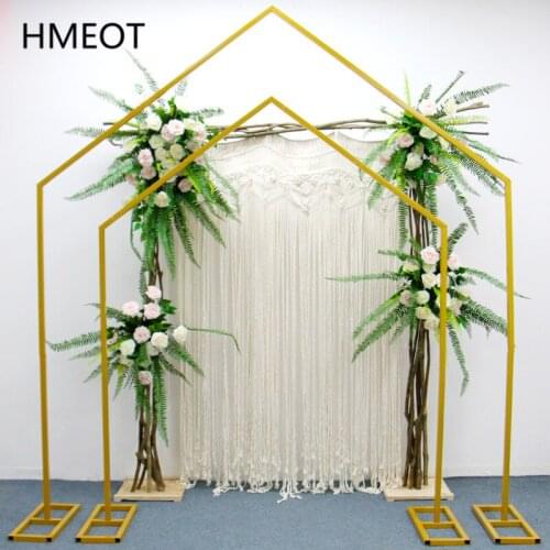Wrought Iron Wedding Arch Props Geometric Shelf Flower Stand Outdoor Wedding Stage Scene Layout Party Backdrop Wall Decor Frame