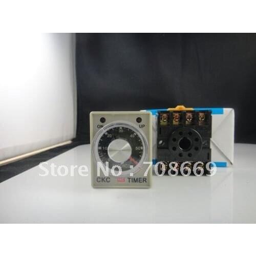 DC 24V Delay Timer Time Relay 0~5 second AH3-3 & Base