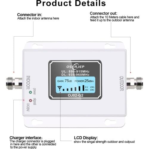 GSM 900 Mhz Repeater 70dB CDMA Repetidor GSM 900Mhz 2G Cellular Cell Phone Signal Booster , GSM Signal Repeater Amplifier