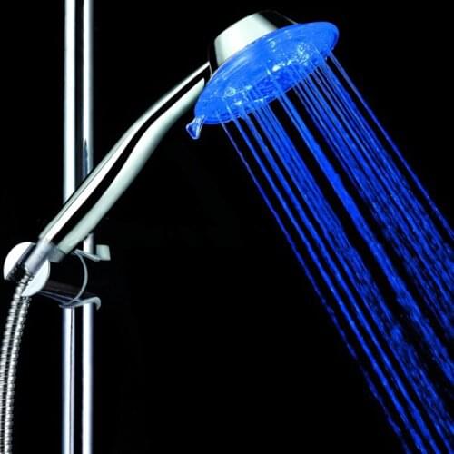 Romantic Automatic 1/3/7 Color LED Lights Handle Rainfall Shower Head Single Round Head For Water Bath Bathroom