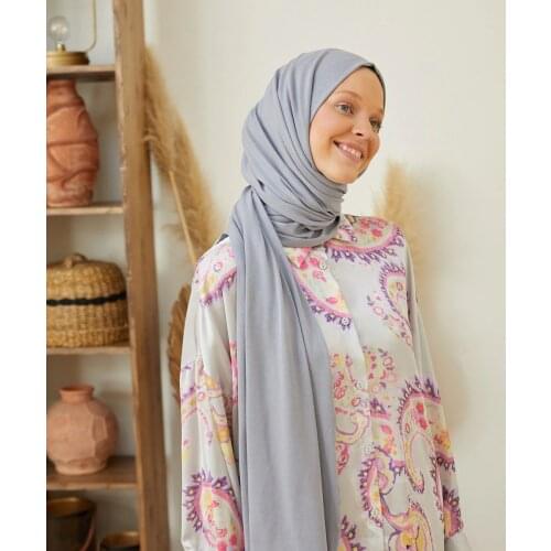 Salland Combed Cotton Shawl Silver Comfortable Stylish Fashion Flexible and Breathable Comfortable Fabric Quality Robust Original Fireproof Does Not Iron Easy to Use Quality Combed Cotton 4 Seasons Combed Shawl-25