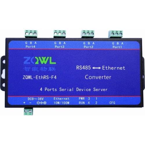 4 Ports Serial Device Server Isolate RS485 to Ethernet Modbus RTU to Modbus TCP Converter Gateway 9~36V
