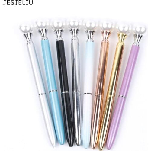 1PCKawaii Ballpoint Pen Fashion Girl pearl Metal Pen Material Escolar Bolis Escolares Novelty for Writing Stationery Office Scho