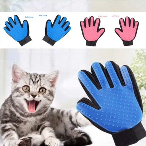 Silicone Pet Glove Cat Grooming Glove Cat Hair Deshedding Brush Gloves Comb Cats Dog Bath Clean Massage Hair Remover Brush Glove