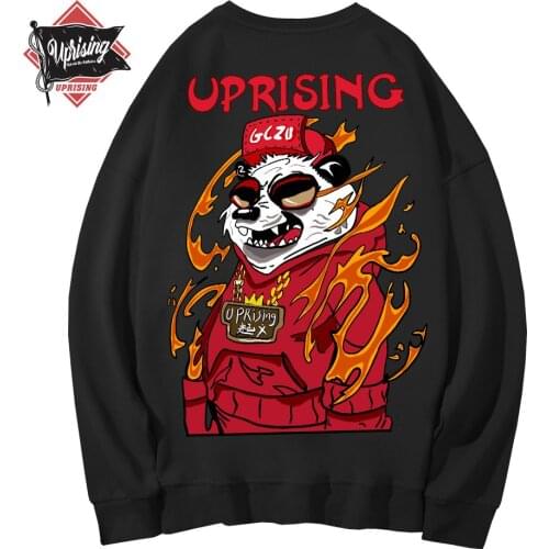 Hoodies, Sweatshirts Hip Hop Harajuku Men Streetwear New Geometric Panda Printed Casual Male long Sleeve Tops Worsted UPRISING