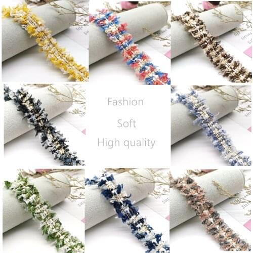 3CM 15yards Tweed webbing ribbon with Frayed Sides for gaments,hats,pins. sewing accessories Jacquard Trim