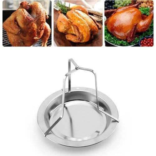 Outdoor Grilled Chicken Rack Stainless Steel Grilled Chicken Tray Not Easy To Rust Anti-Fall Camping Grill