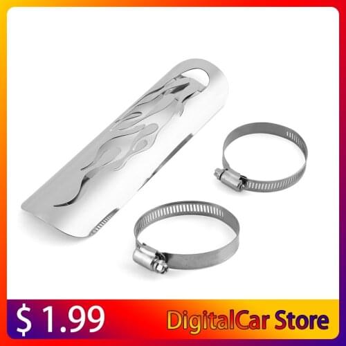 Universal Vintage Chrome Plated Motorcycle Modified Curved Exhaust Muffler Pipe Heat Shield Cover Guard Motorbike Parts