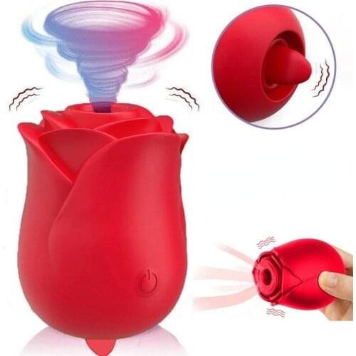 Vibrator Silicone Rose Clitoral Suction Masturbator Sex Toys for Woman Sucking Pump Women Sucker Tongue Lick Clit Stimulator