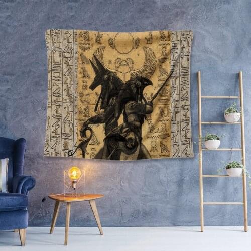 Vintage Ancient Egyptian Tapestry Home Bed Room Decor Wall Hanging Abstract Art Boho Print Home Decor Rectangle Tapiz Pared