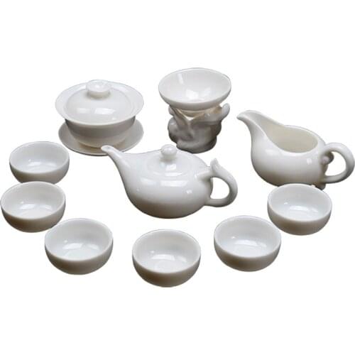 Handmade Japanese high white jade porcelain teapot, ceramic kungfu tea set, side handle teapot, Xi Shi teapot