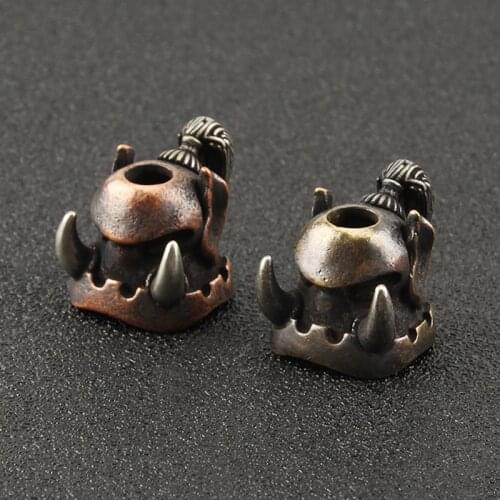 Beast Knife Beads DIY Pendant Brass Bead Keyring Copper Teeth Paracord Accessories