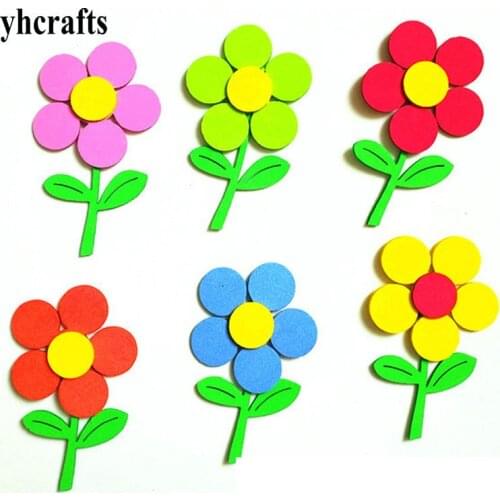 1bag/LOT Foam flower without stickers Creative activity kit Wall stickers Kids room ornament Early learning educational toy OEM