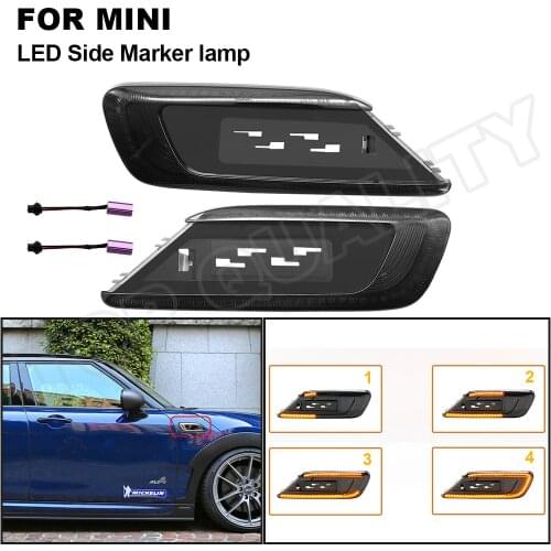 2Pcs Smoke LED Side Marker Dynamic Repeater Turn Signal Light Blinker For Mini Cooper F54 Clubman 2015 2016 2017 2018 2019 2020