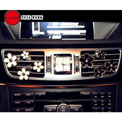 Pack of 4pcs Chrome Car Air Freshener Vent Perfume Creative Fragrance Air Freshener Holder Auto Interior Decoration Accessories