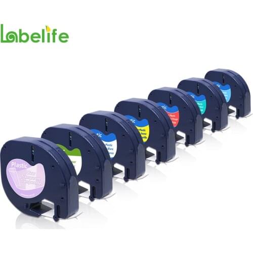 5Pack 91200 91201 12267 Dymo Letratag Label Tapes Compatible for Dymo Letratag Refills for Dymo label maker LT100H LT100T QX50