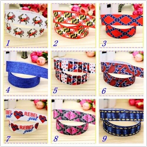 7/8'' Free shipping flag state jean printed grosgrain ribbon hairbow headwear party decoration diy wholesale OEM 22mm S210