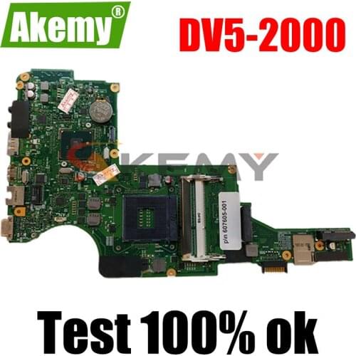 AKemy Laptop Motherboard For HP Pavillion DV5 DV5-2000 HM55 Mainboard 607605-501 DDR3