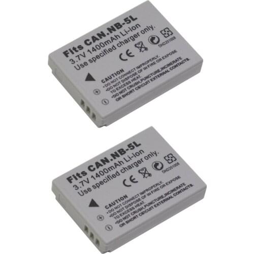 Doscing 2Pcs NB-5L NB 5L Battery for Canon PowerShot S100 S110 SD790IS SD850IS SD870IS SD880IS SD890IS SD970IS SD990IS SX200IS