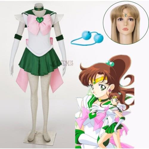 Athemis Anime Sailor Kino Makoto/Sailor Jupiter Super S Cosplay Costume Custom Made Any Size High Quality Dress