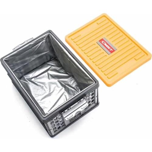 Car Trunks Storage Box Foldable Organizer Large Capacity Folding Container Bag With Red Warning Pattern