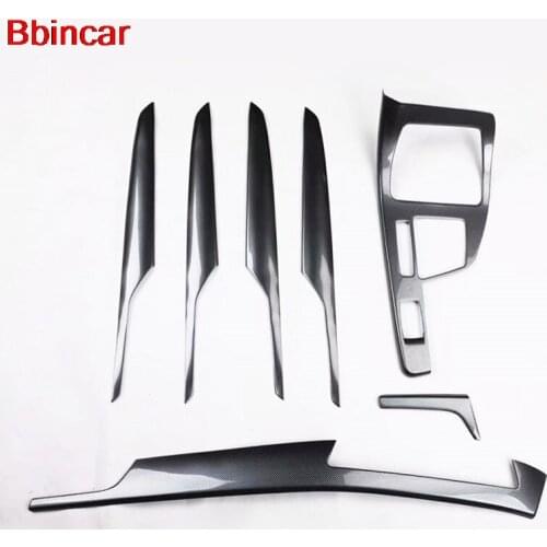 Bbincar ABS Carbon Fiber Paint Interior Front Gear Shift Panel Inner Side 4 Door Decoration For BMW X1 F48 2016 2017 2018 LHD